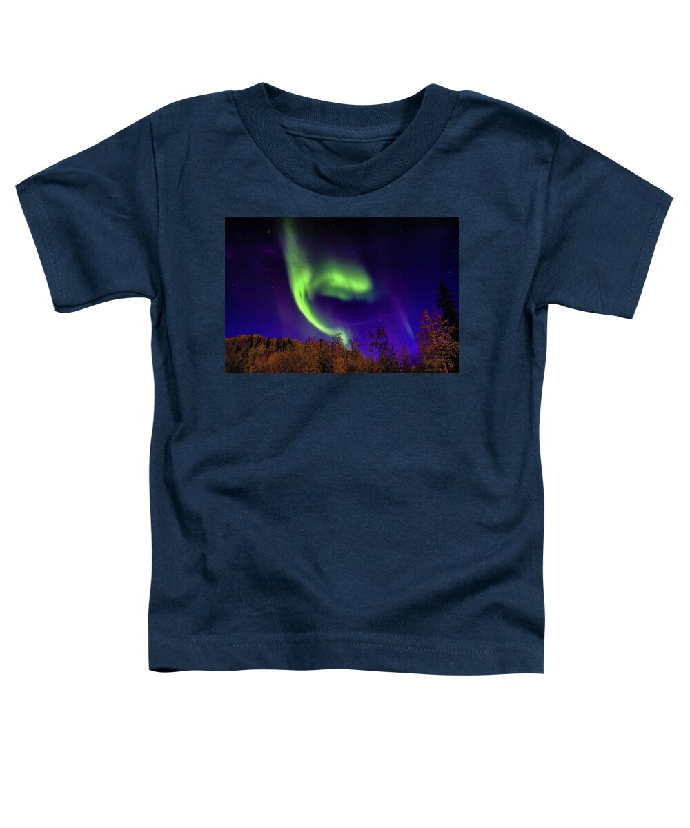 Northernlights Toddler T-Shirt featuring the photograph The Northern Lights Alaska by Michael W Rogers