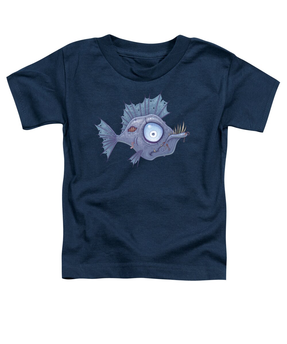 Sea Toddler T-Shirt featuring the digital art Zombie Fish by John Schwegel