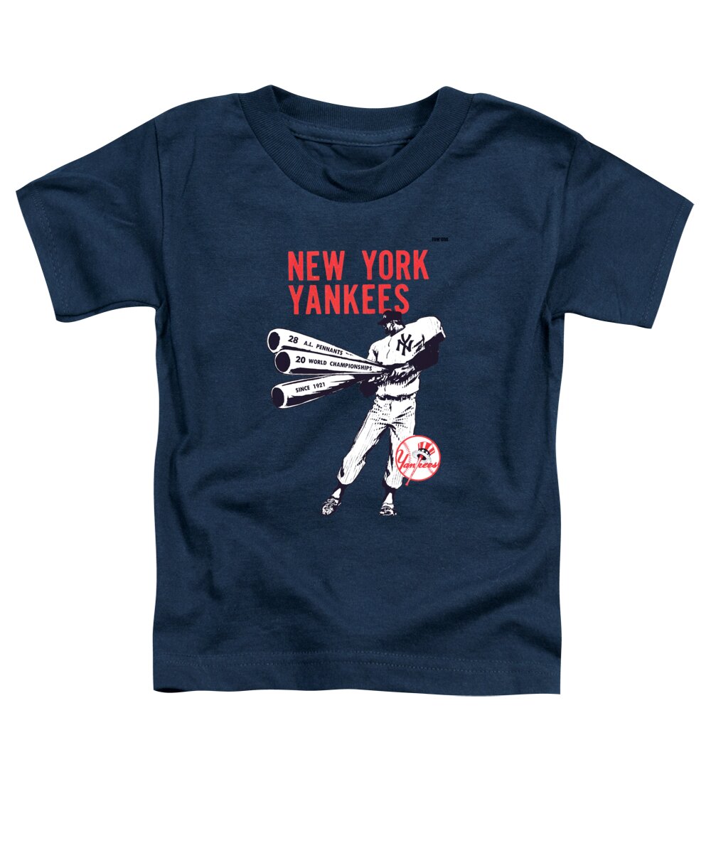 Willard Mullin Toddler T-Shirt featuring the mixed media 1964 New York Yankees Art by Row One Brand