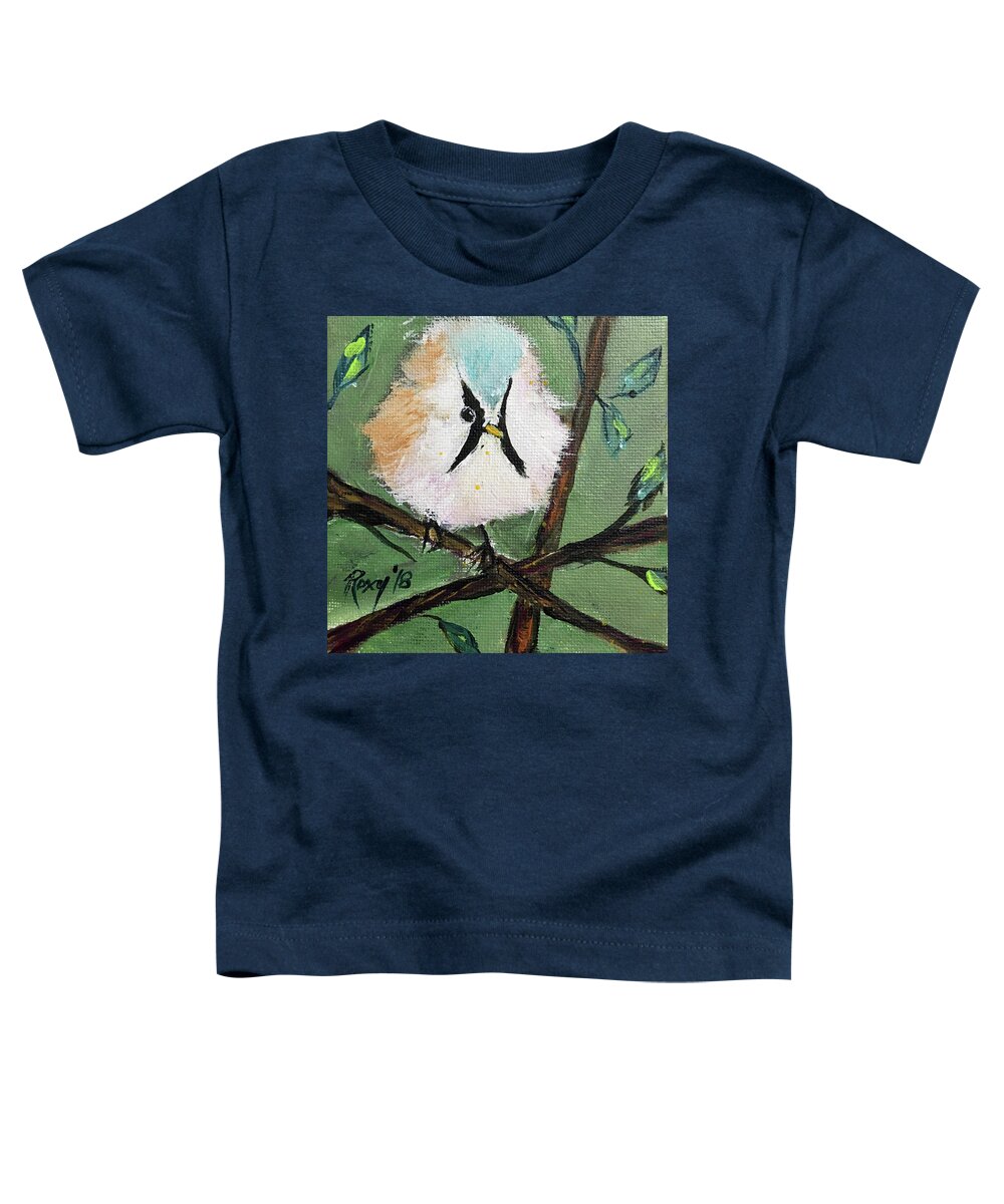 Bearded Tit Toddler T-Shirt featuring the painting Bearded Tit #1 by Roxy Rich