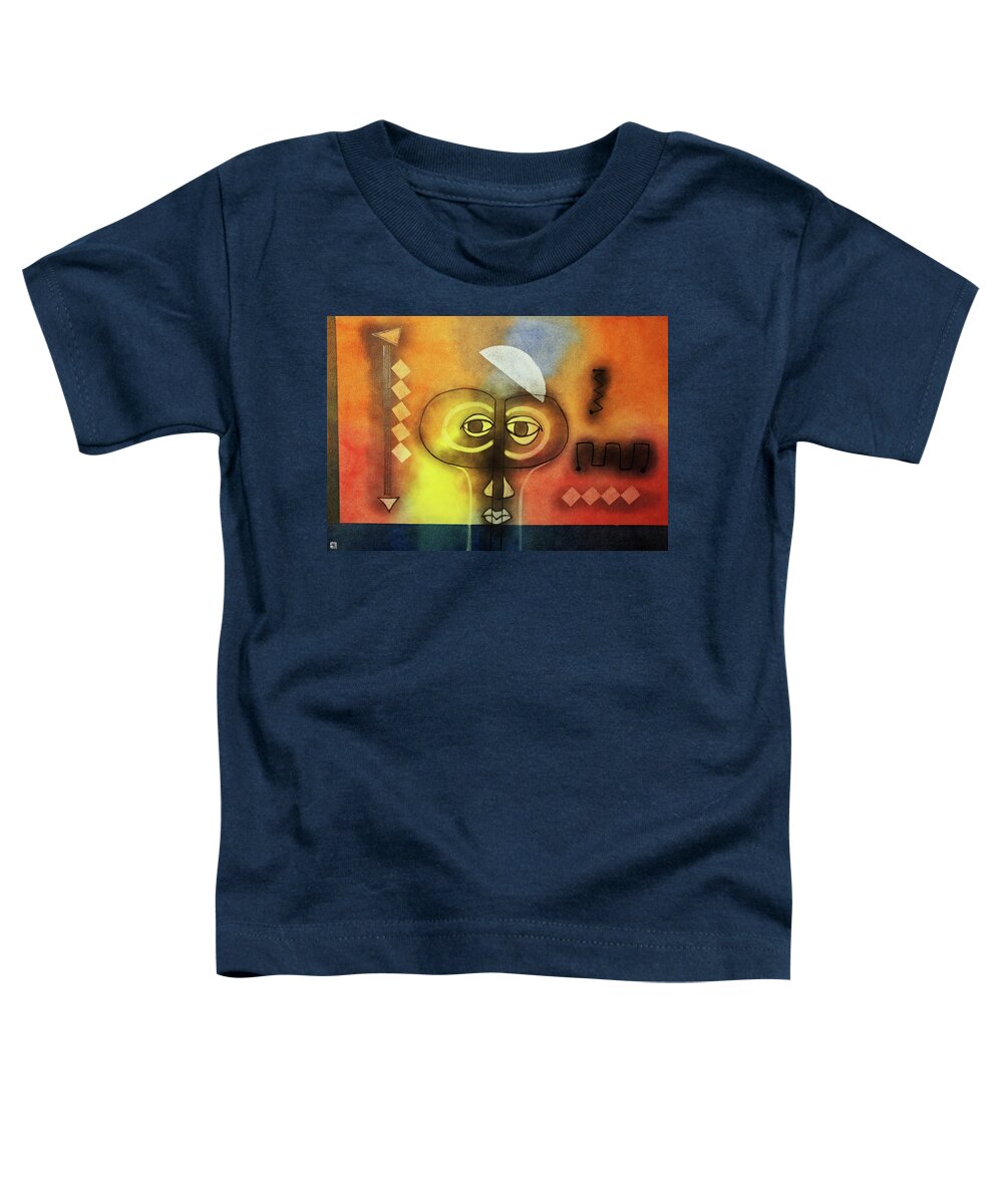African Art Toddler T-Shirt featuring the painting Building Blocks by Winston Saoli 1950-1995