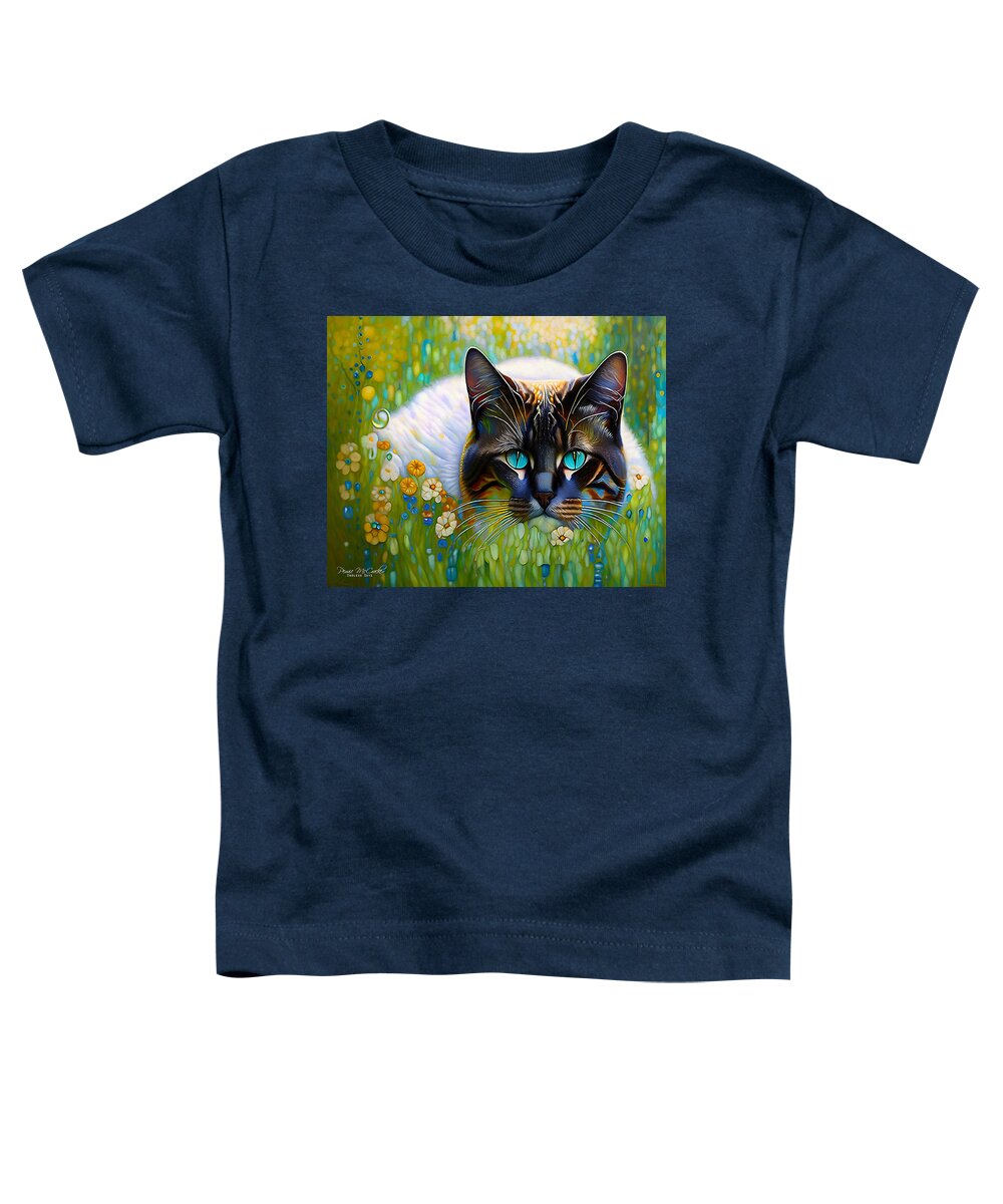 Cat Toddler T-Shirt featuring the mixed media I See You by Pennie McCracken