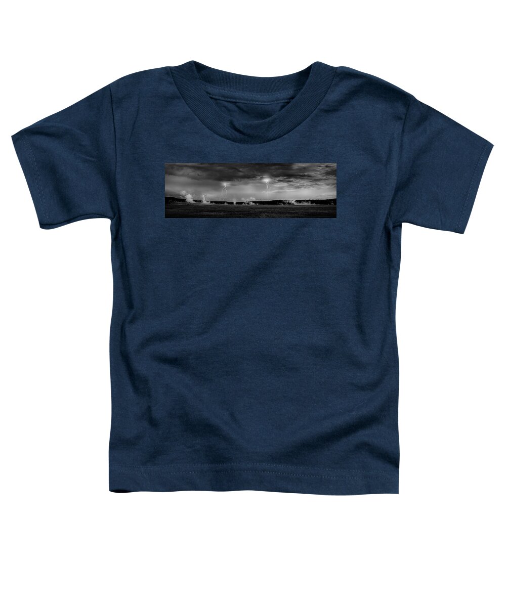 Yellowstone Toddler T-Shirt featuring the photograph Lightning and Geysers in Yellowstone by Don Hoekwater Photography