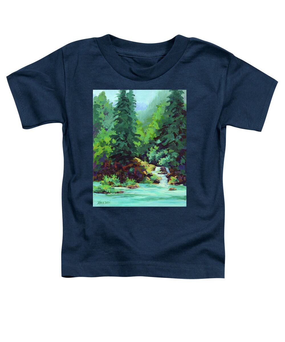 River Toddler T-Shirt featuring the painting River Falls #1 by Karen Ilari