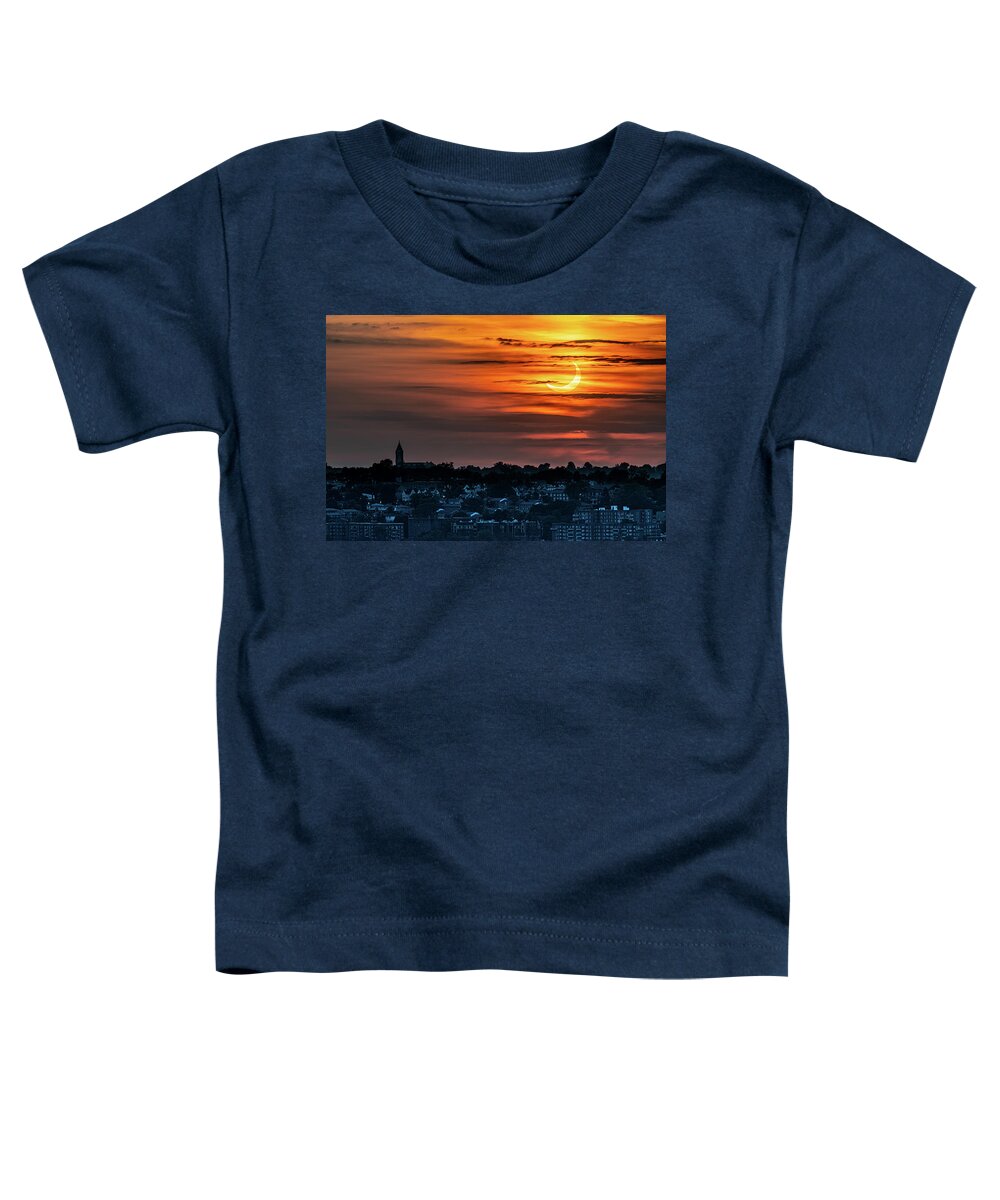 New York Toddler T-Shirt featuring the photograph Solar eclipse over Yonkers by Kevin Suttlehan