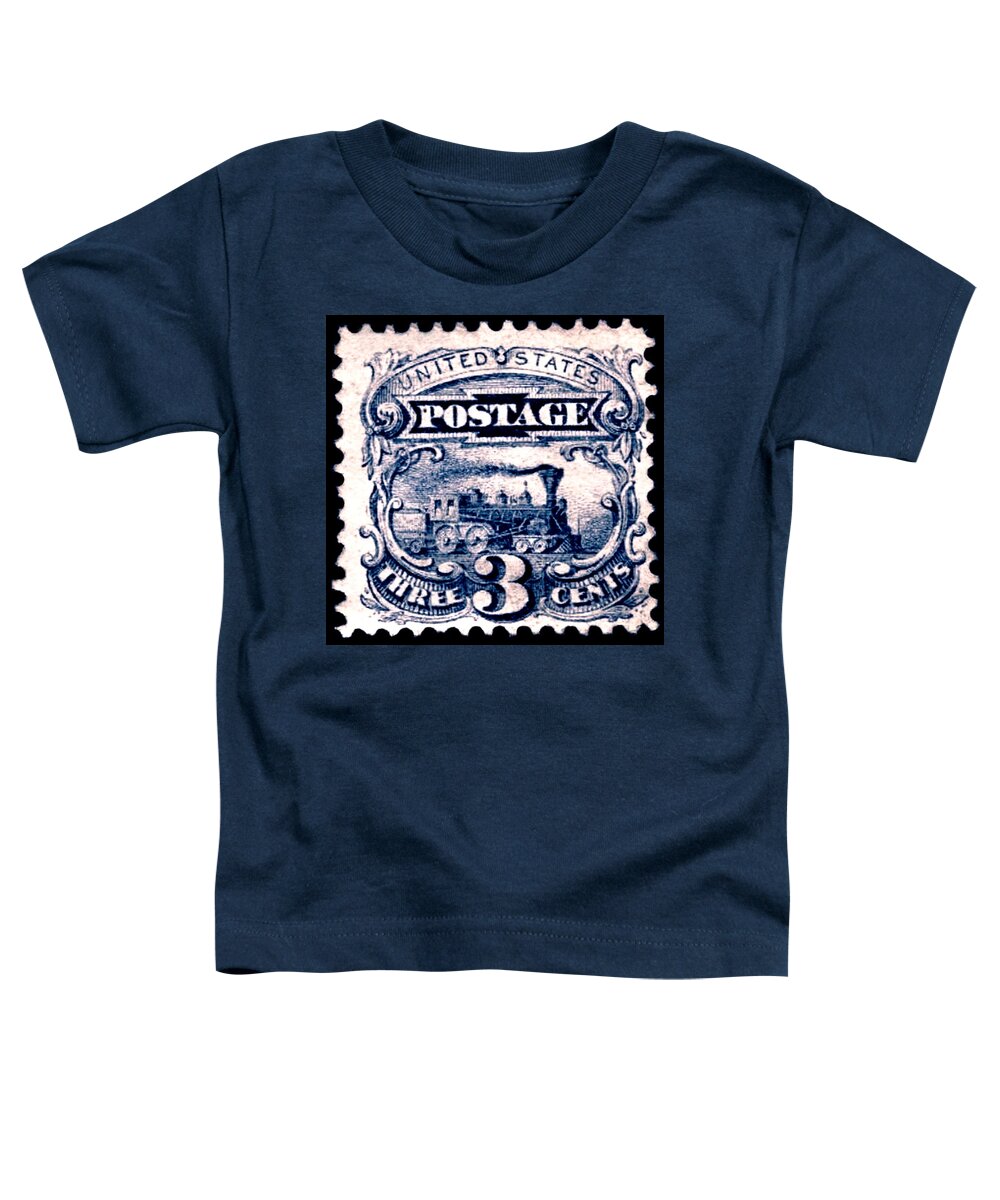 Stamp Toddler T-Shirt featuring the digital art 1869 United States - No.114 - 3cts. Ultramarine - Stamp Art by Fred Larucci
