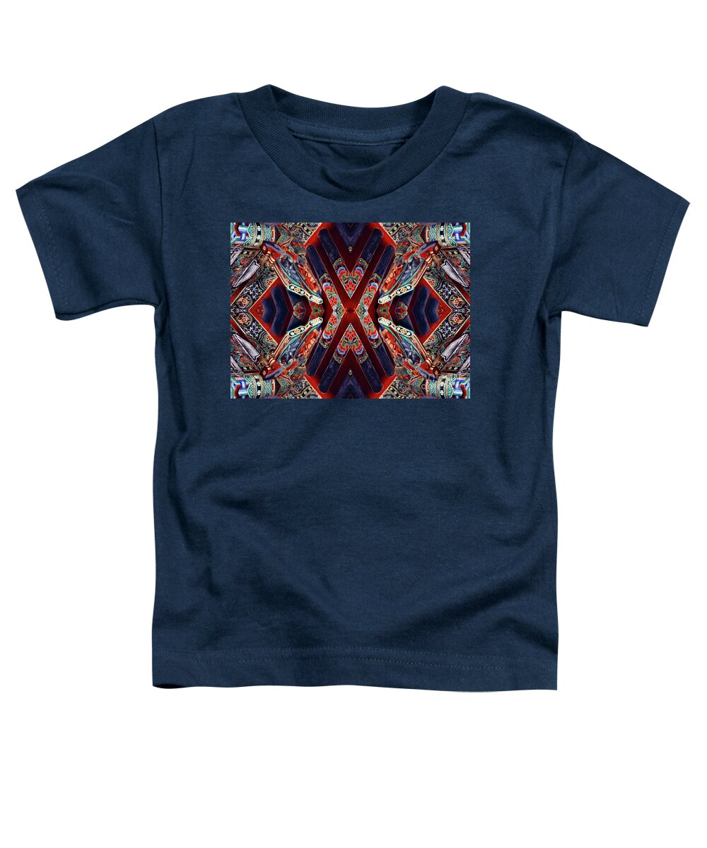 Abstract Toddler T-Shirt featuring the digital art beautiful abstract art photographs - Red Eaves by Sharon Hudson
