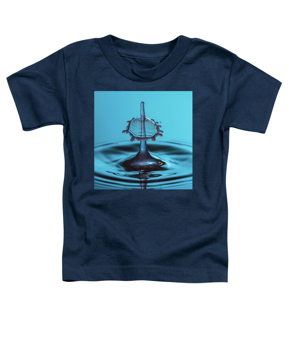 Waterdrop Toddler T-Shirt featuring the photograph Water drop falling onto column of water #2 by Steven Heap