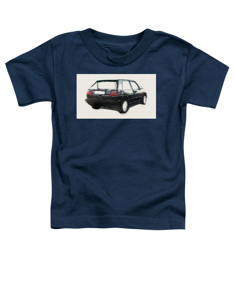 Volkswagen Toddler T-Shirt featuring the digital art Volkswagen Golf GTI Drawing #25 by CarsToon Concept