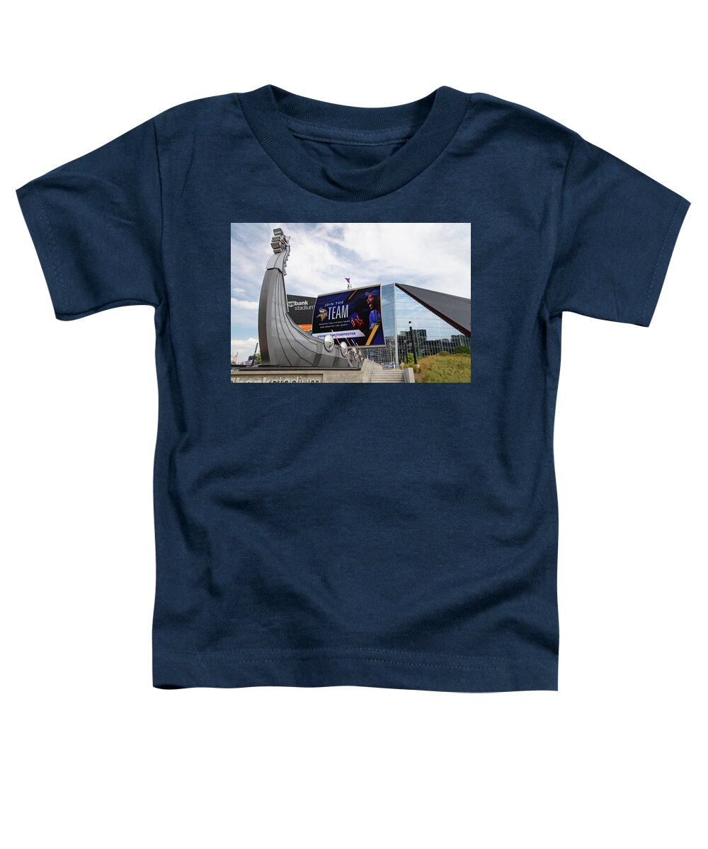 Eldon Mcgraw Media Toddler T-Shirt featuring the photograph Minnesota Vikings US Bank Stadium in Minneapolis Minnesota #5 by Eldon McGraw