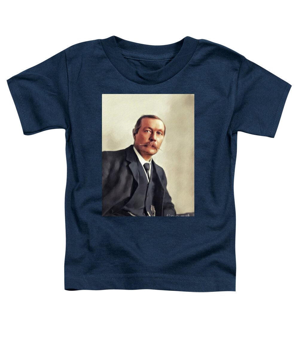 Arthur Toddler T-Shirt featuring the painting Sir Arthur Conan Doyle, Literary Legend #6 by Esoterica Art Agency