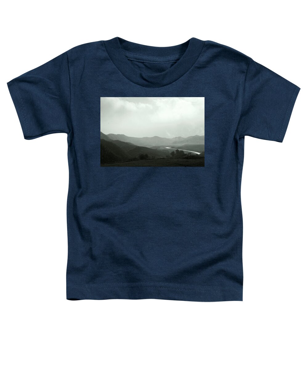 Mountains Toddler T-Shirt featuring the photograph A Distant Road by Kathleen Grace