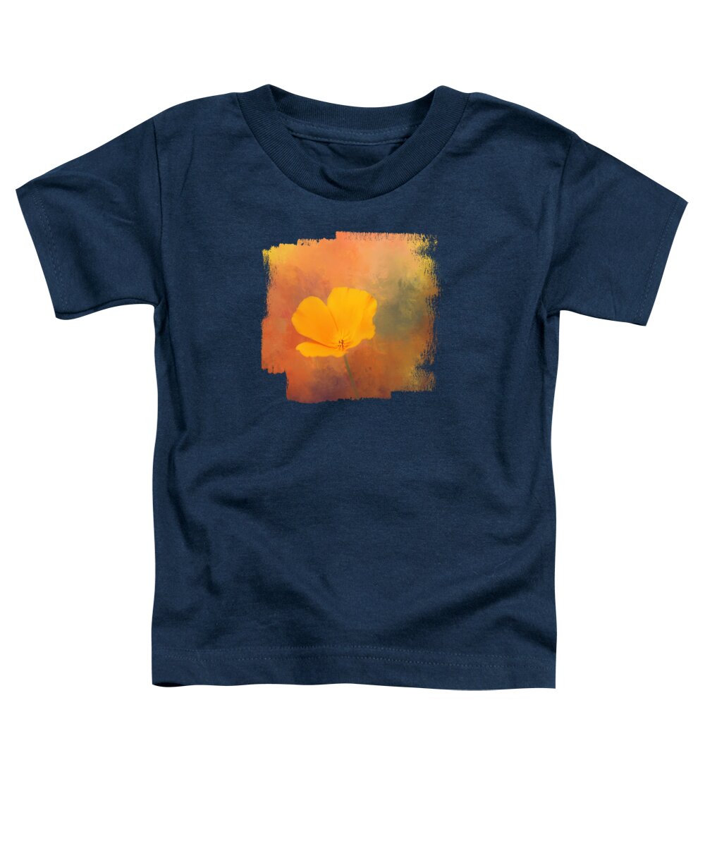Golden Poppy Toddler T-Shirt featuring the mixed media A Single California Poppy One by Elisabeth Lucas