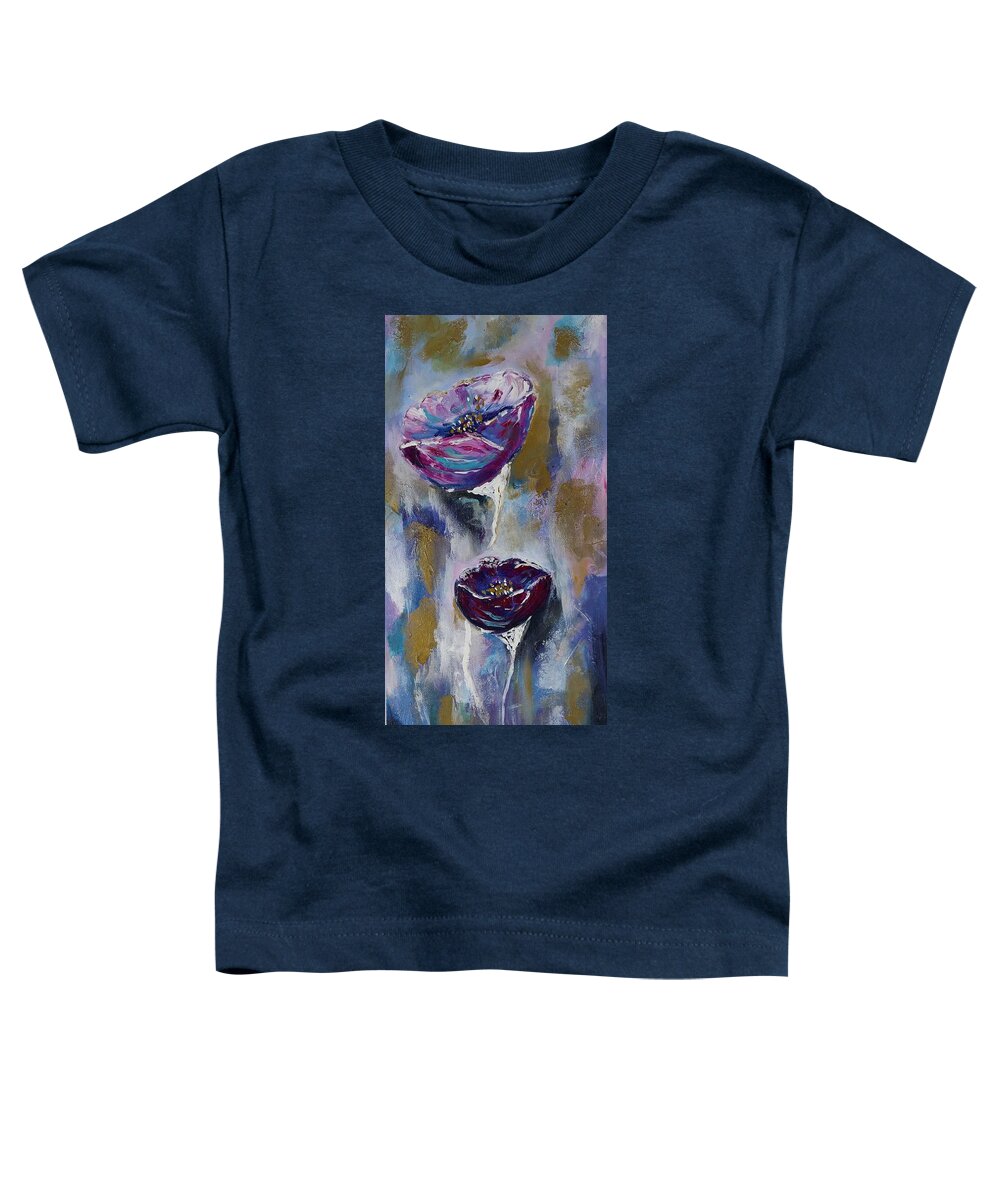 Abstract Toddler T-Shirt featuring the painting Abstract flowers III by Tetiana Bielkina