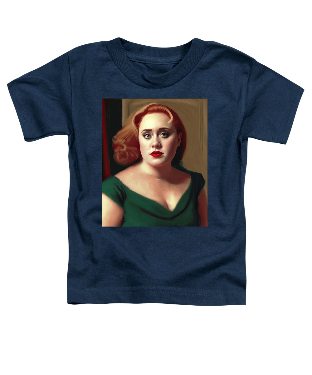 Adele Toddler T-Shirt featuring the painting Adele by My Head Cinema