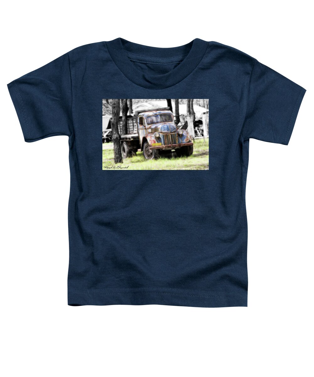 Vintage Truck Photo Prints Toddler T-Shirt featuring the digital art Aged 01 by Kevin Chippindall