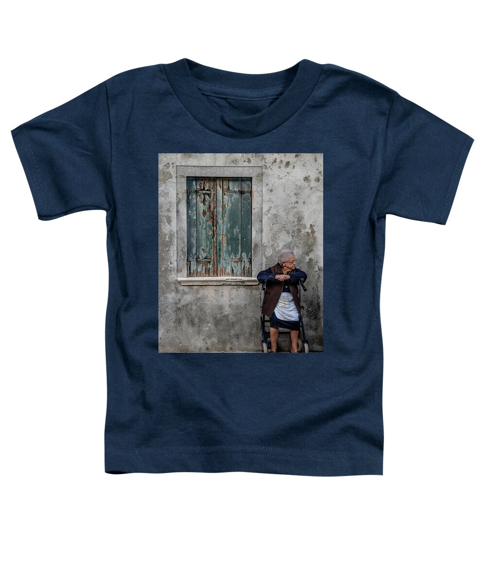 Burano Toddler T-Shirt featuring the photograph Aged Window Woman by David Downs