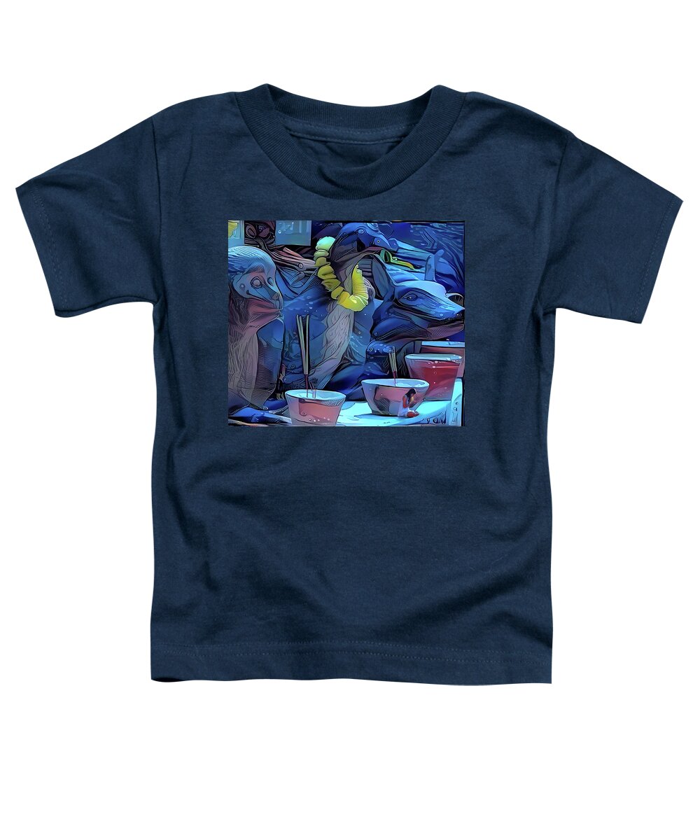 Alice In Wonderland Toddler T-Shirt featuring the digital art Alice in Facebookland by Jeremy Holton