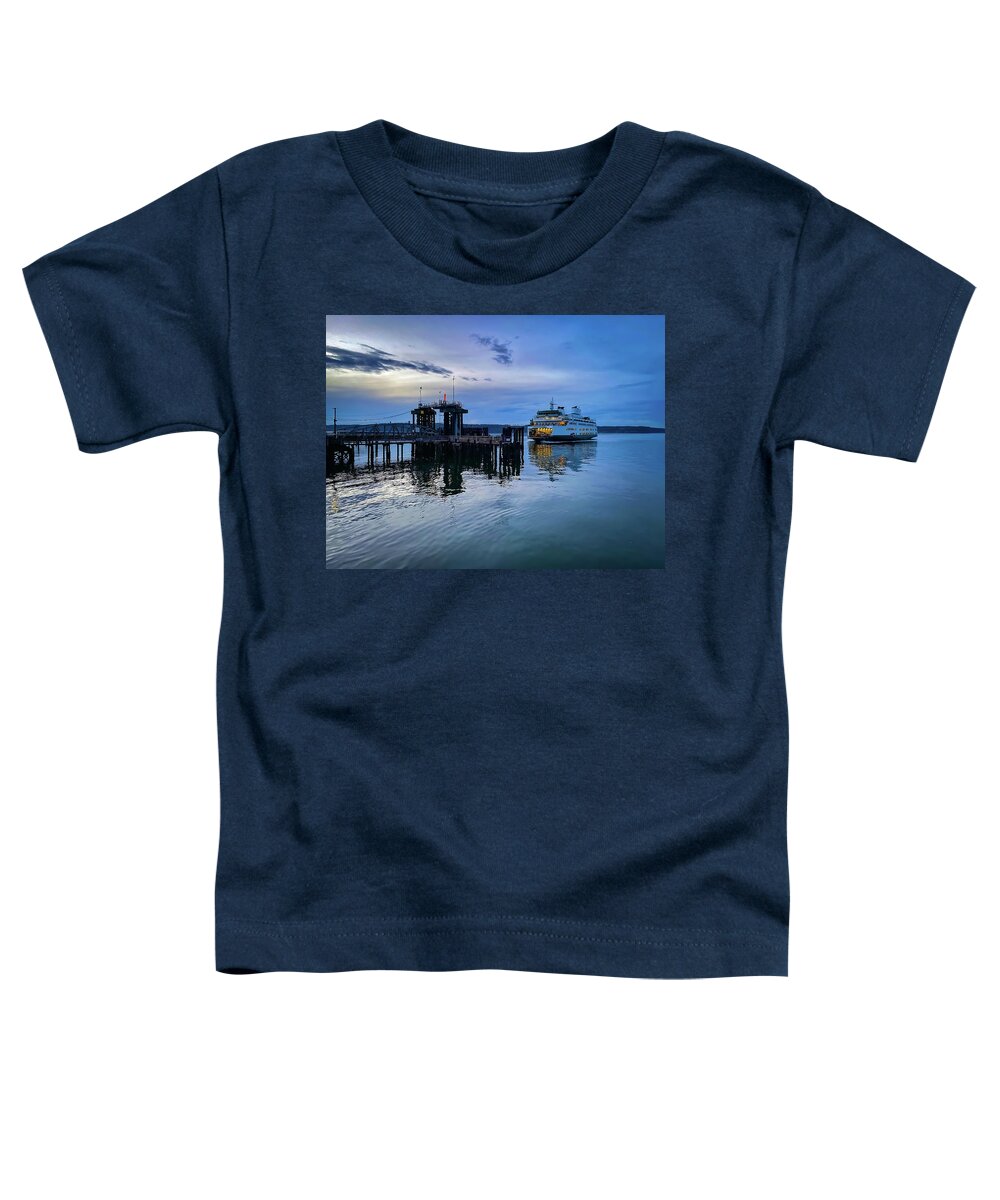 Sea Toddler T-Shirt featuring the photograph Arriving of ferry by Anamar Pictures