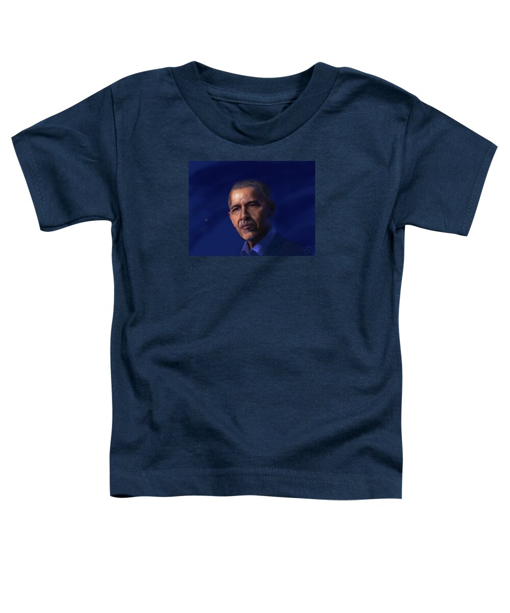 Barack Hussein Obama Ii Toddler T-Shirt featuring the digital art Barack Hussein Obama by Wunderle