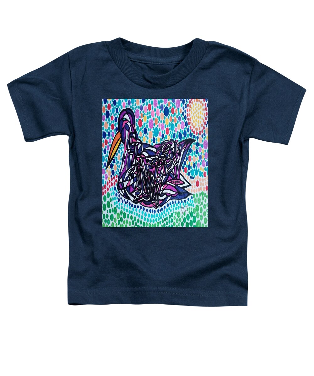 Duck Toddler T-Shirt featuring the mixed media Lucky Ducky by Peter Johnstone