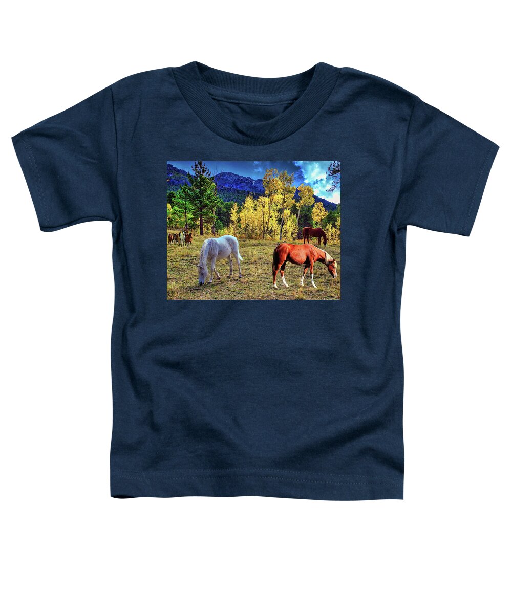 Aspen Toddler T-Shirt featuring the digital art Aspen Pasture by Norman Brule