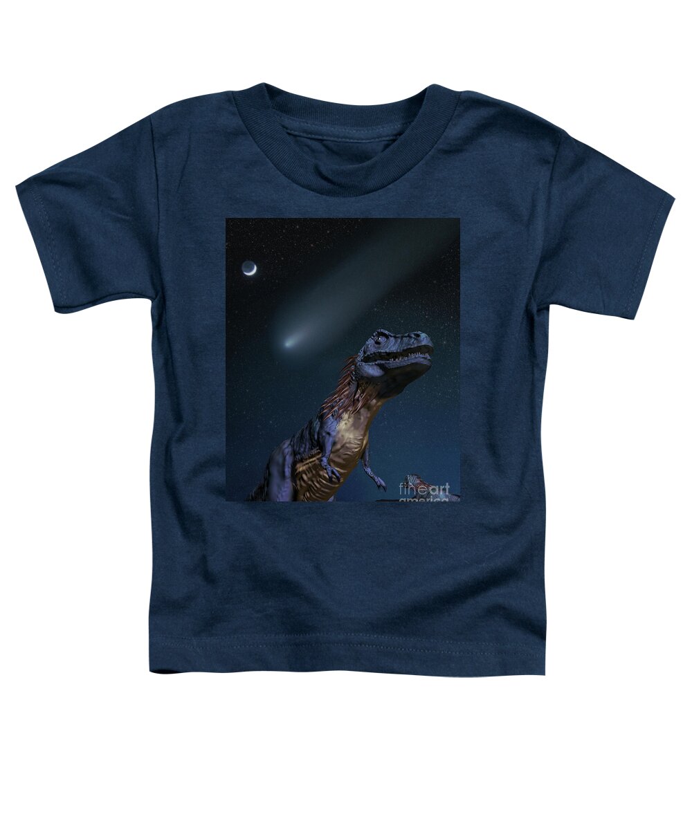Dinosaur Toddler T-Shirt featuring the photograph Asteroid And Dinosaurs, Illustration by Spencer Sutton