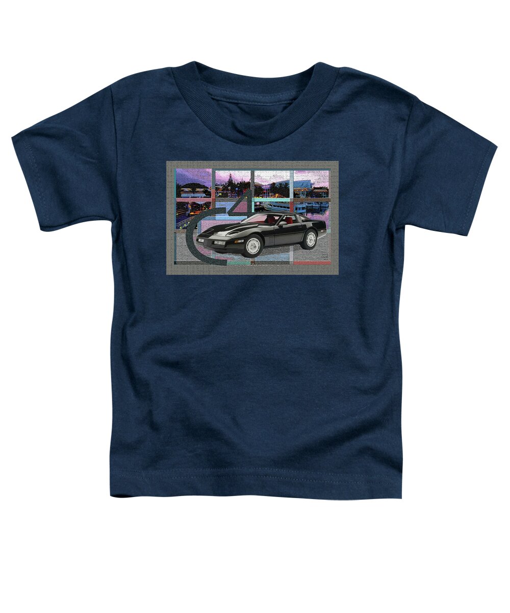 Autoart Vettes Toddler T-Shirt featuring the digital art AUTOart Vettes / C4our by David Squibb