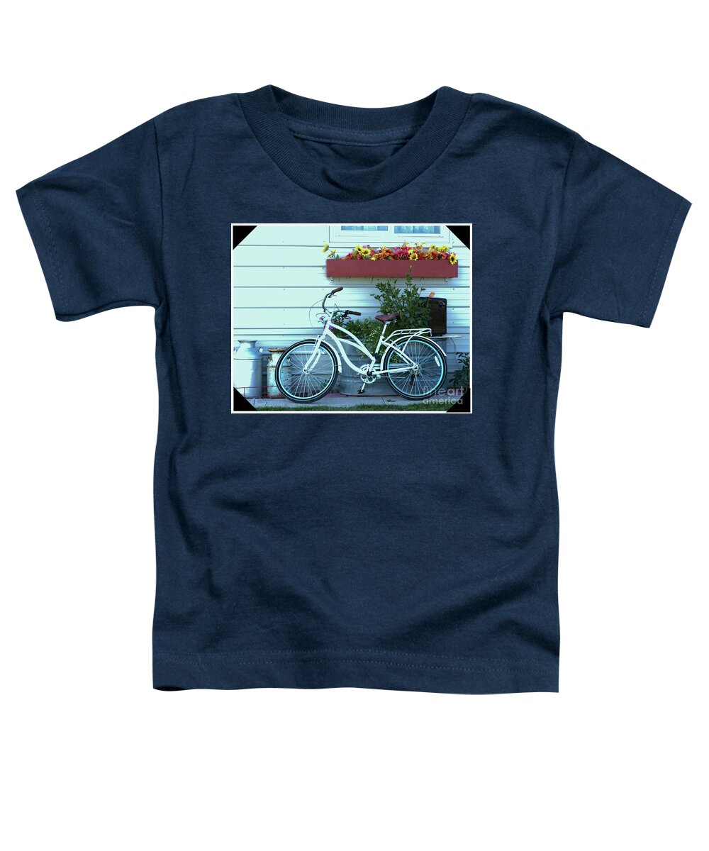 Bike Toddler T-Shirt featuring the photograph Bike and Flowers by Kae Cheatham