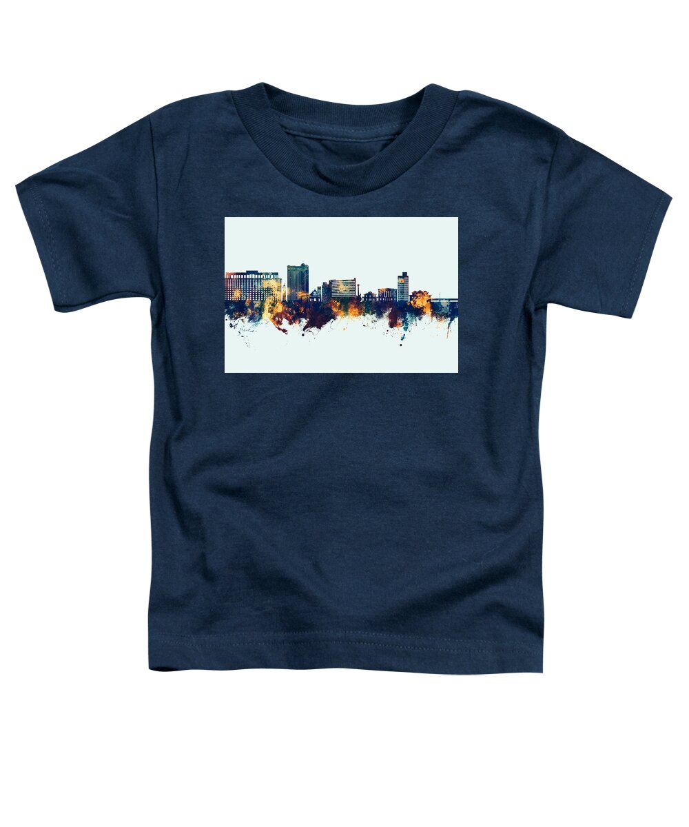Biloxi Toddler T-Shirt featuring the digital art Biloxi Mississippi Skyline #02 by Michael Tompsett