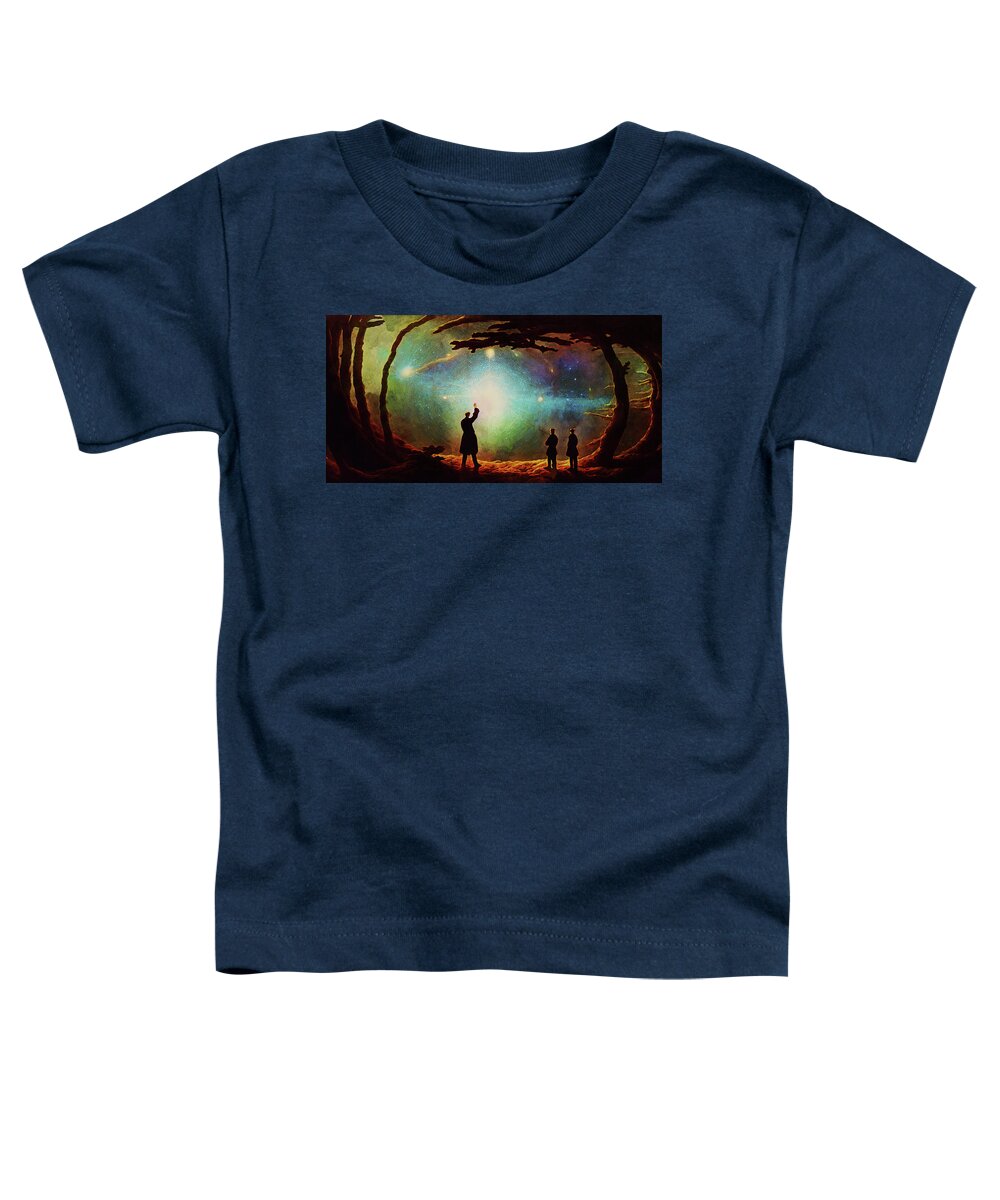 Science Fiction Toddler T-Shirt featuring the digital art Birth of a Galaxy by Peggy Collins