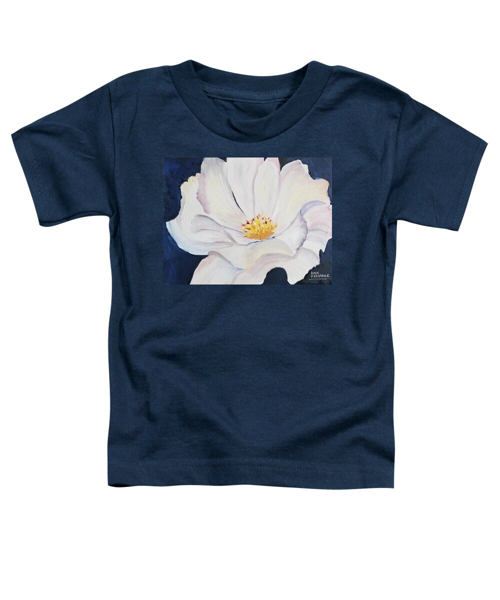 White Toddler T-Shirt featuring the painting Blanche Fleur by Ann Frederick