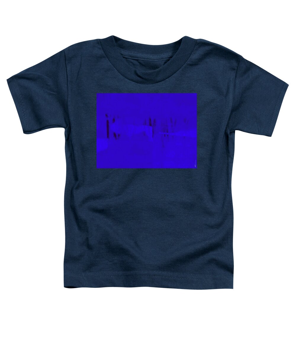Abstract Toddler T-Shirt featuring the digital art The Blue Martini by Ken Walker