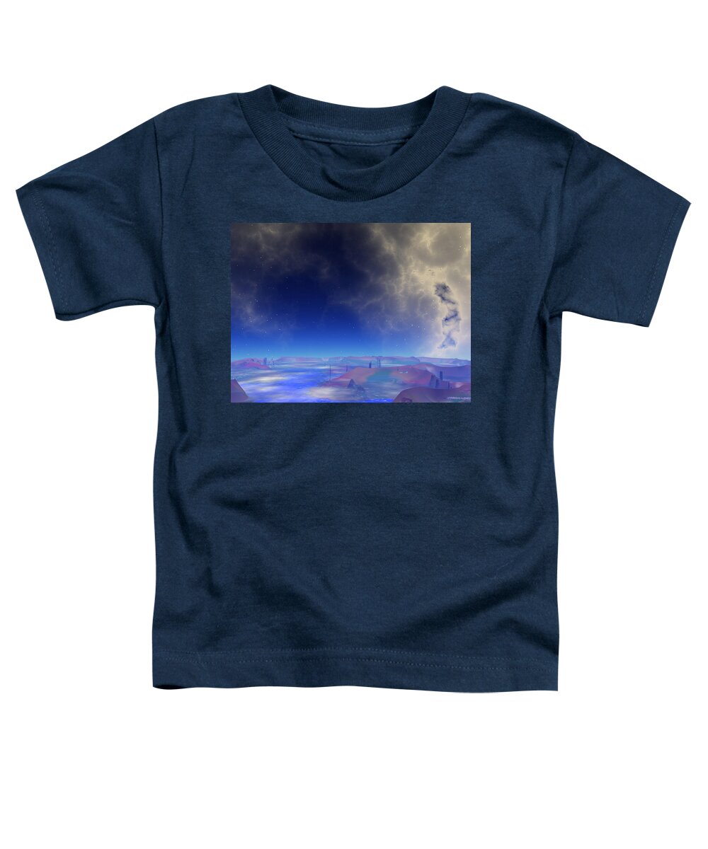 Blue Toddler T-Shirt featuring the digital art Blue Psyche by Bernie Sirelson