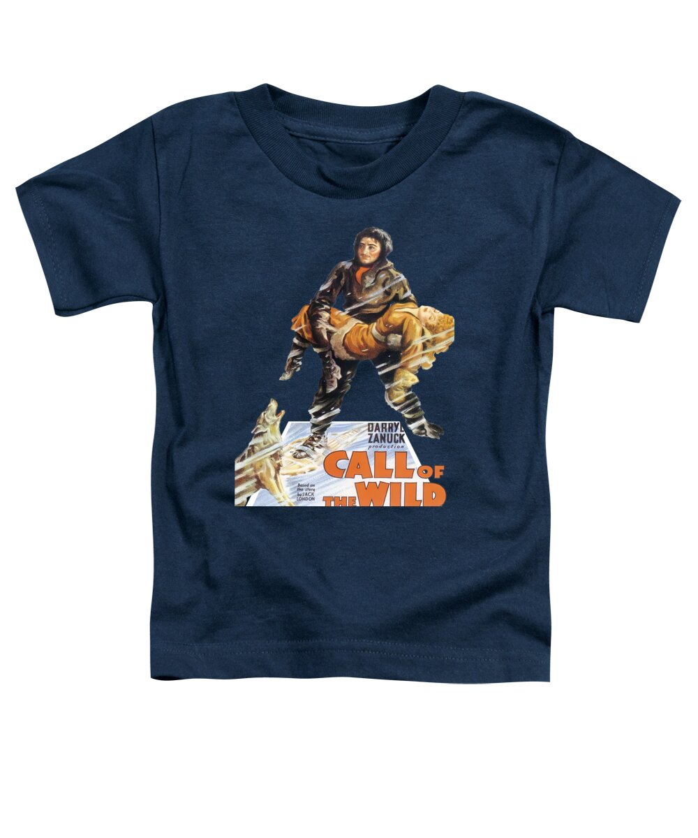 Call Toddler T-Shirt featuring the mixed media ''Call of the Wild'', 1935 - 3d movie poster by Movie World Posters