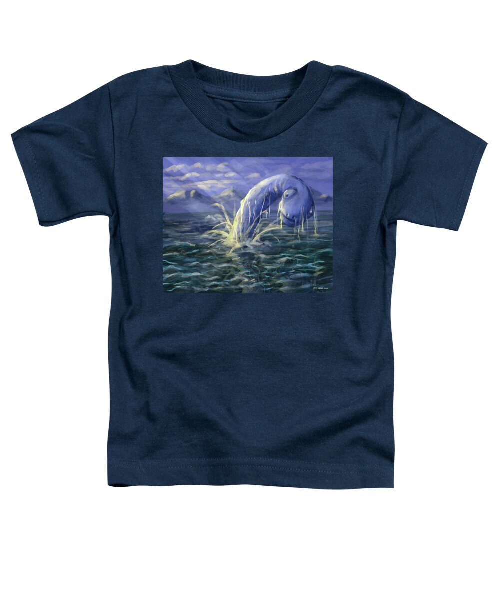 Sea Toddler T-Shirt featuring the digital art Cecil Surfaces by Larry Whitler