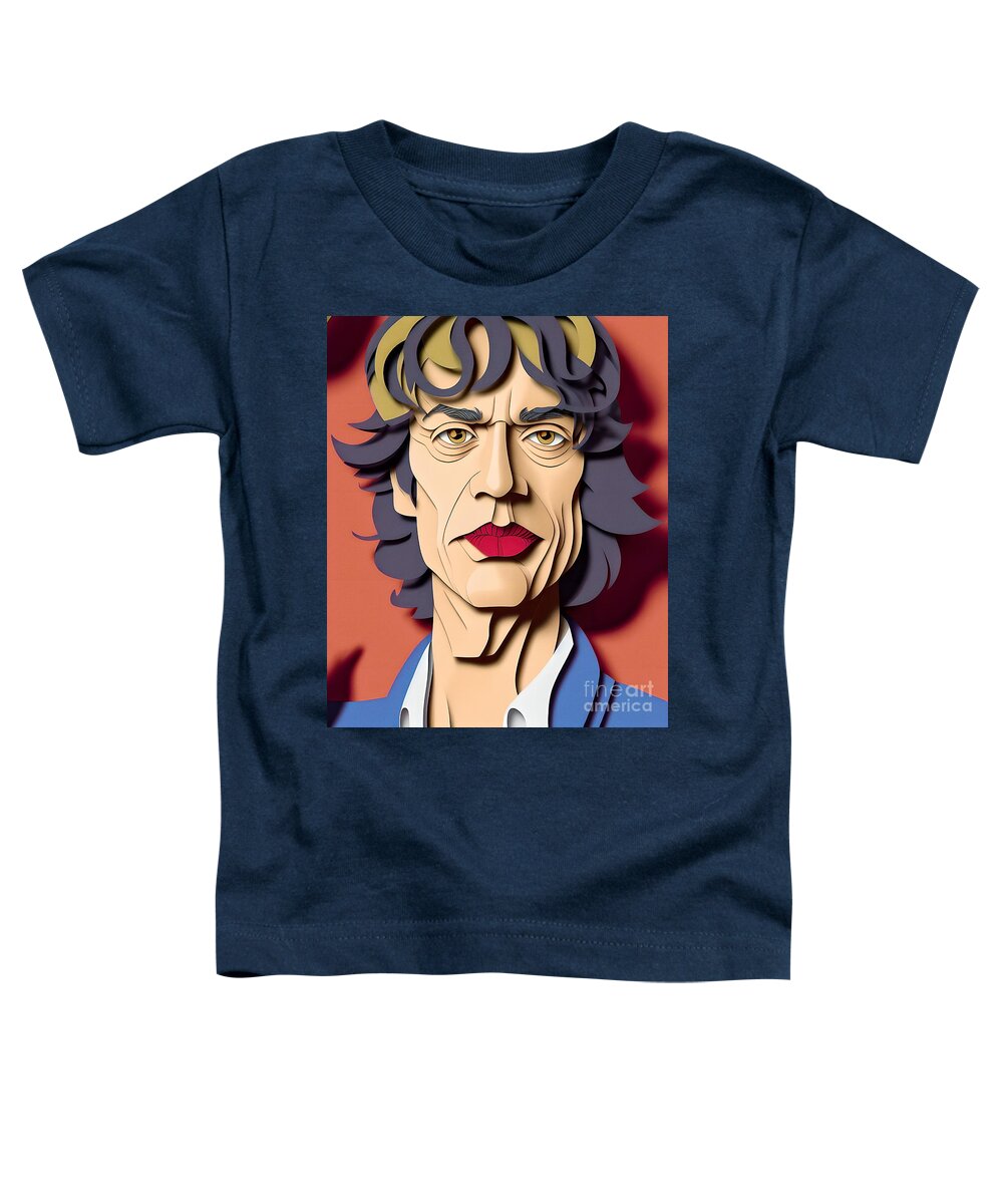 Abstract Toddler T-Shirt featuring the digital art Celebrity Portrait - Mick Jagger 2 by Philip Preston