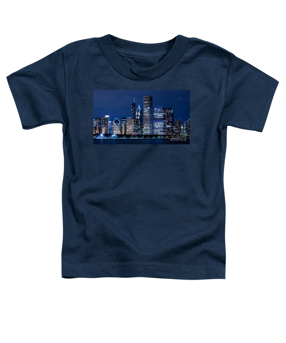 Chicago Toddler T-Shirt featuring the photograph Chicago at night by Action