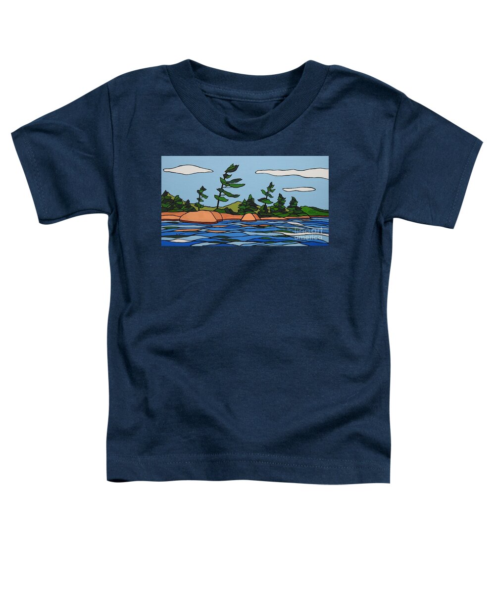 Landscape Toddler T-Shirt featuring the painting Choppy Water by Petra Burgmann