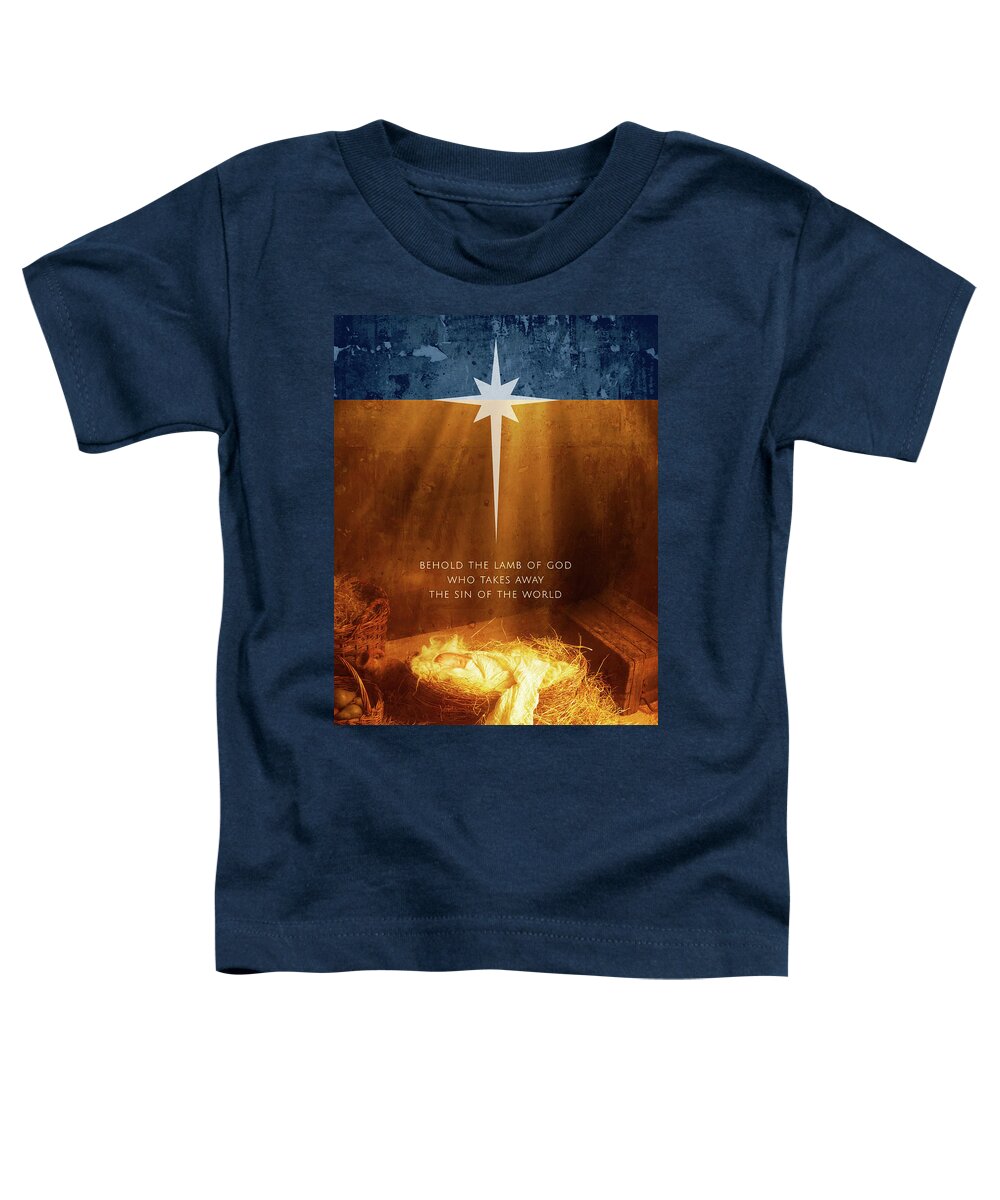 Jesus Toddler T-Shirt featuring the digital art Behold the Lamb of God by Kathryn McBride