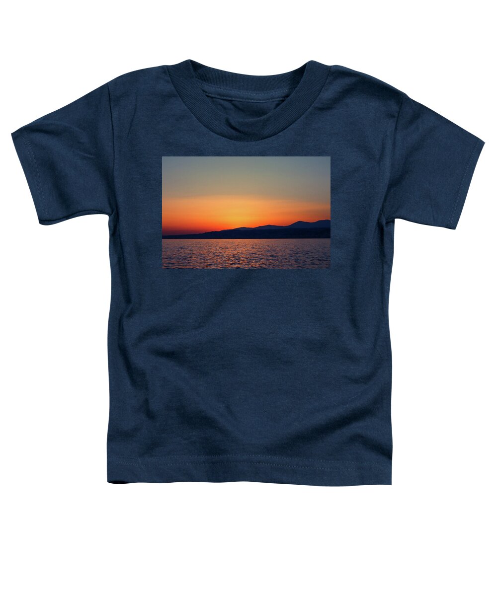 Sunset Toddler T-Shirt featuring the photograph Coastline Silhouette by Andrea Whitaker