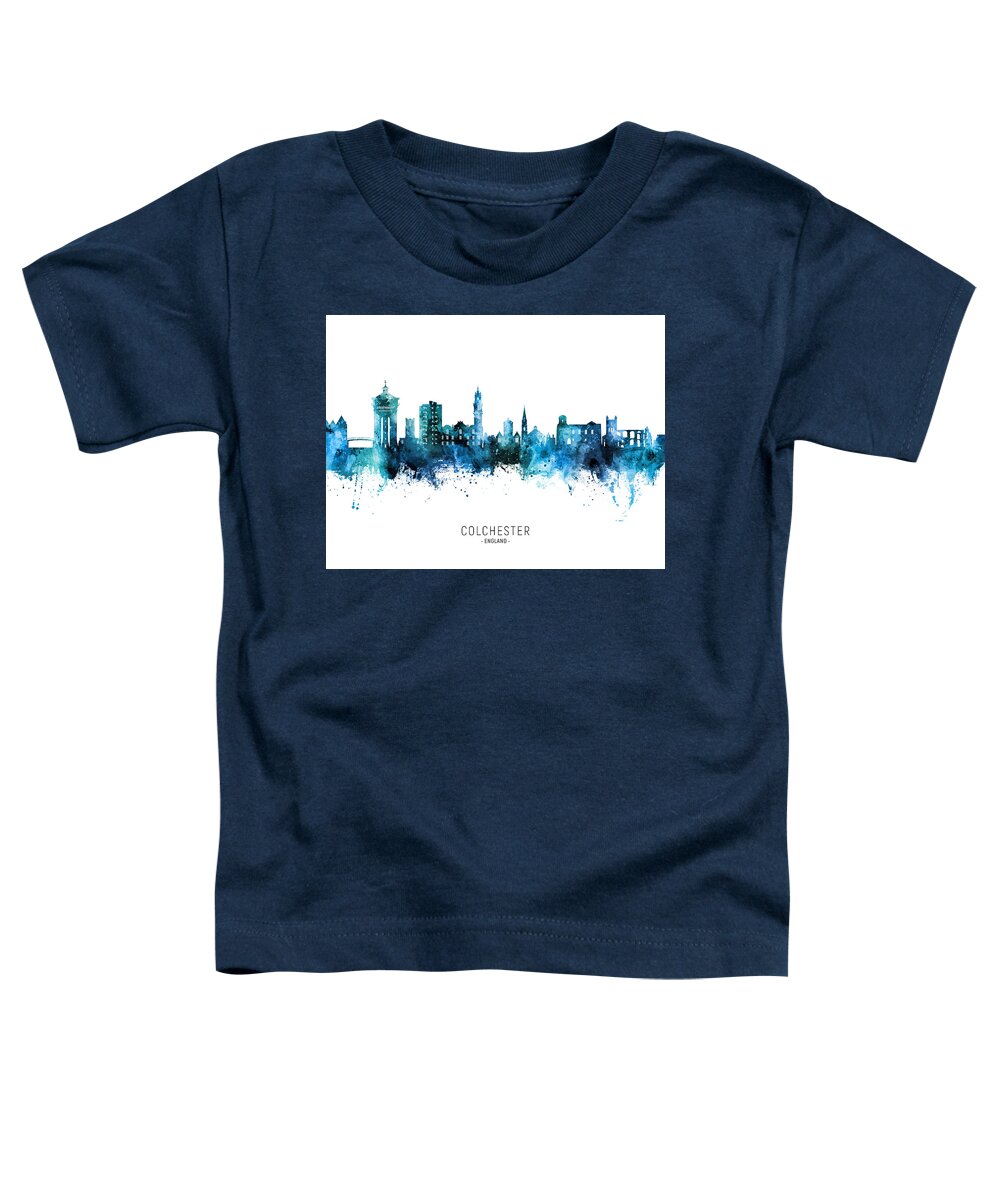 Colchester Toddler T-Shirt featuring the digital art Colchester England Skyline #39 by Michael Tompsett