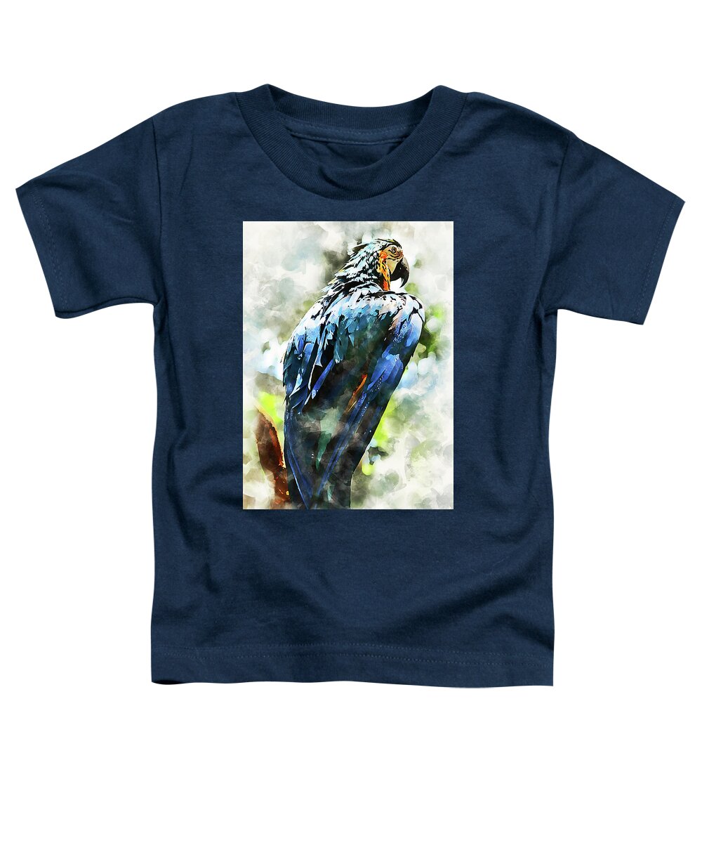 Exotic Bird Toddler T-Shirt featuring the painting Colorful Parrot - 20 by AM FineArtPrints