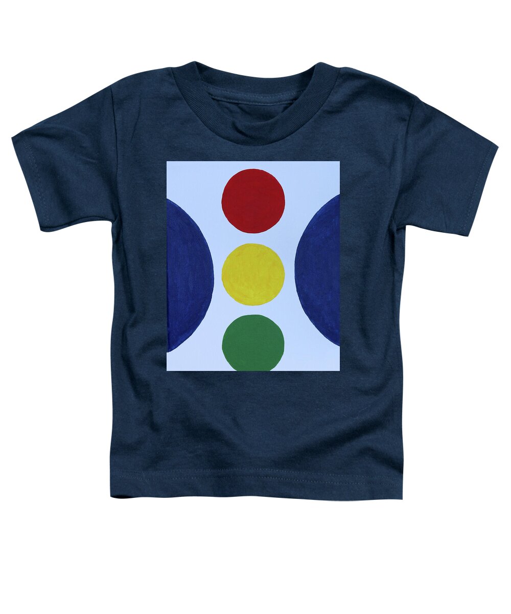 Covid Toddler T-Shirt featuring the painting Conflict in the Time of Covid Stop Go Wait by Deborah Boyd