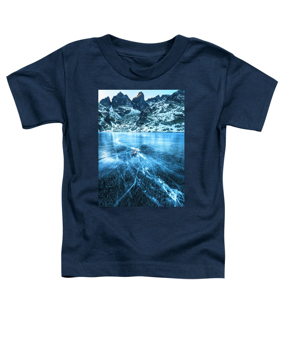 Bulgaria Toddler T-Shirt featuring the photograph Cracks In the Ice by Evgeni Dinev