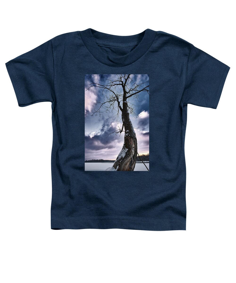 Tree Toddler T-Shirt featuring the photograph The Solo Curb Tree On The River by Carl Marceau