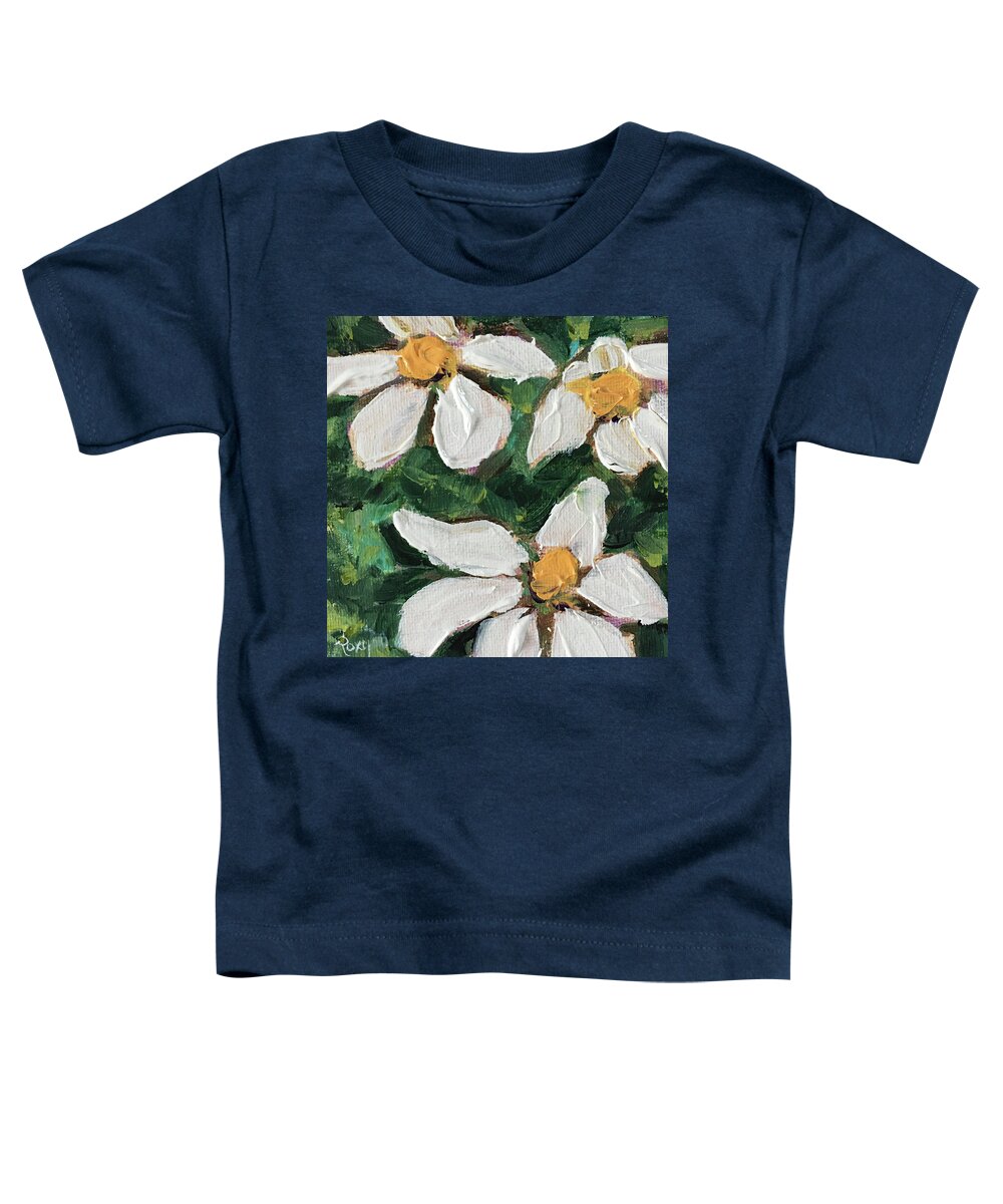 Gardenias Toddler T-Shirt featuring the painting Daisy Gardenias in Bloom by Roxy Rich