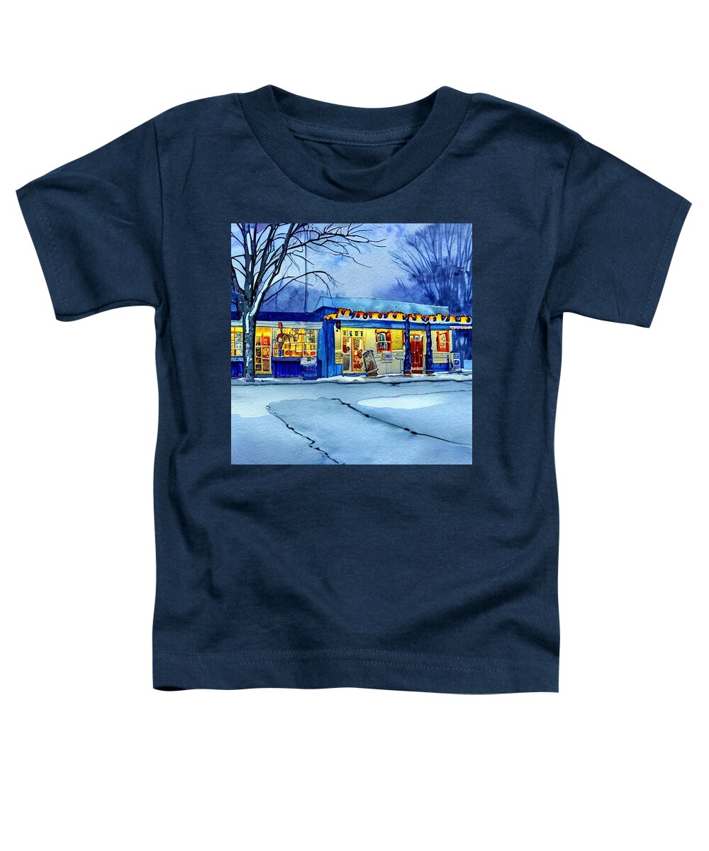 Roadside Toddler T-Shirt featuring the painting Dave's on the Delaware, Pennsylvania by Christopher Lotito