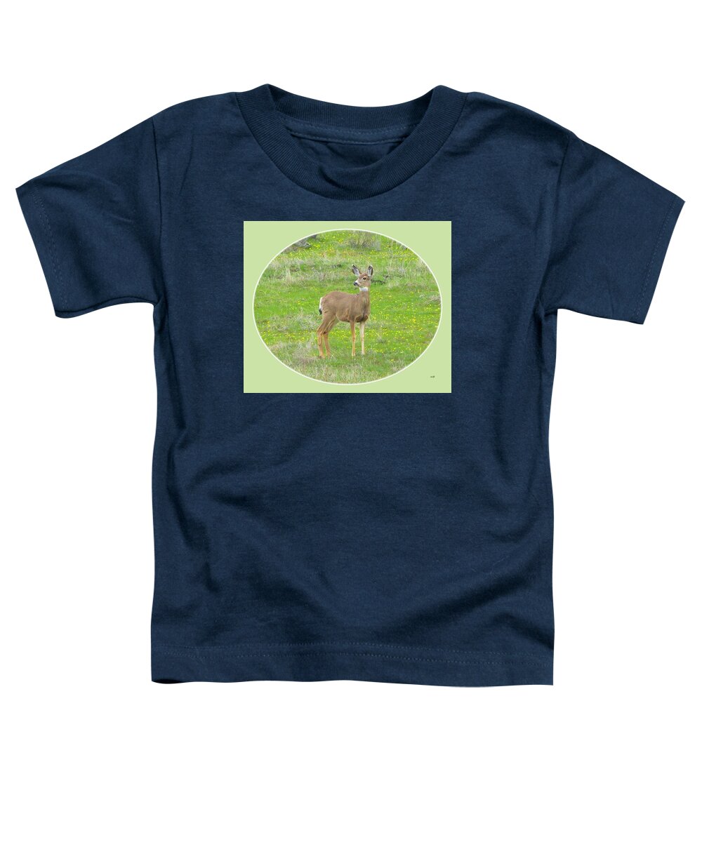 Young Deer Toddler T-Shirt featuring the digital art Doe In March by Will Borden