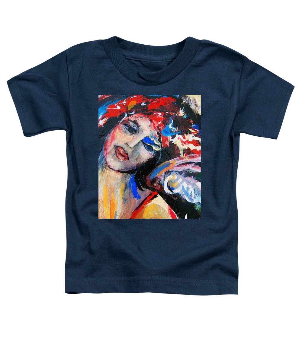 Portrait Toddler T-Shirt featuring the painting Dot by Dawn Caravetta Fisher